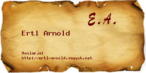Ertl Arnold névjegykártya